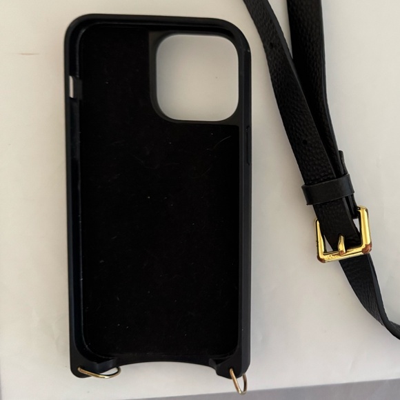 iPhone 14 Pro Max Bandolier Hailey Black Crossbody Strap and Wallet Pocket - Picture 3 of 7